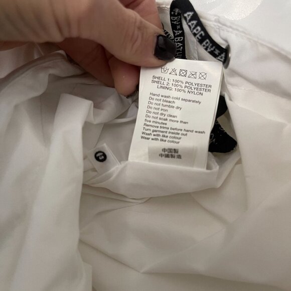 AAPE BY A BATHING APE Size L Hooded Pullover Logo Printed Windbreaker Parka - Picture 16 of 16